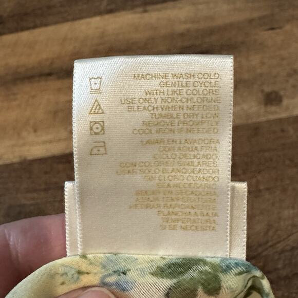 Secret Treasures Sheer Butter Yellow Floral Nightgown Mini Slip Dress Lingerie L - Picture 5 of 7